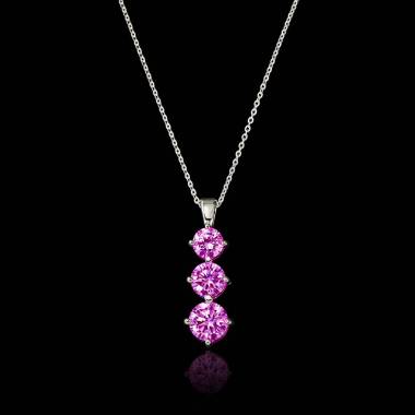 Trilogy Pink Sapphire Pendant