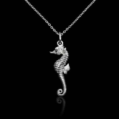 Seahorse Black Diamond Pendant