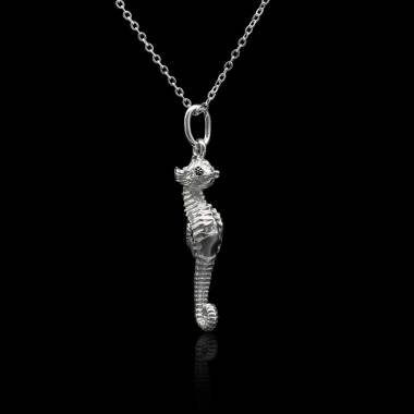 Seahorse Black Diamond Pendant