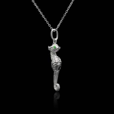 Seahorse Emerald Pendant