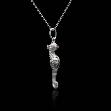 Seahorse Pink Sapphire Pendant