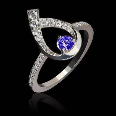 Flamme blue sapphire ring