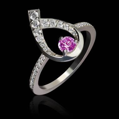 Bague saphir rose Flamme