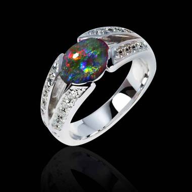 Bague opale noire Isabelle