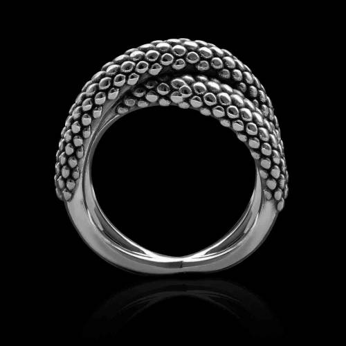 Bague Homme or blanc Nagini