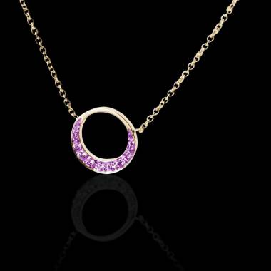 Pink Sapphire Pendant Gold  Clair de Lune