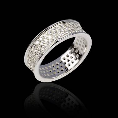 Diamond Wedding Band White Gold Mars