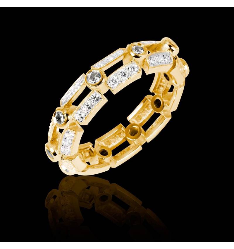 Diamond Wedding Band Yellow Gold Terre