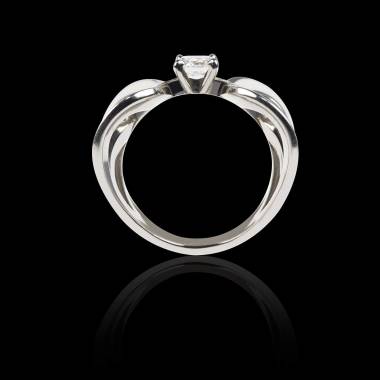 Diamond Engagement Ring White Gold Laque Corset