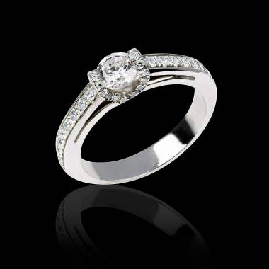 Diamond engagement ring diamond paving white gold Hera