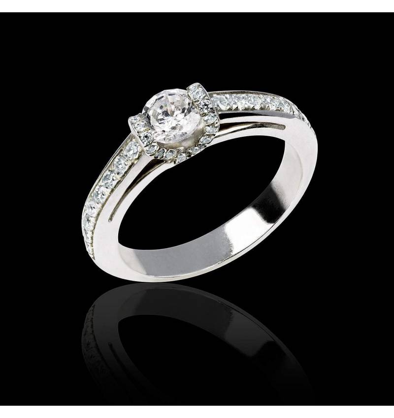 Diamond engagement ring diamond paving white gold Hera Diamond engagement ring diamond paving white gold Hera