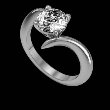 Diamond Engagement Ring White Gold Serpentine