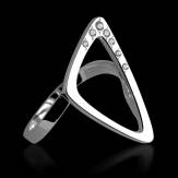 Engagement Ring Diamond Paving White Gold Triangle