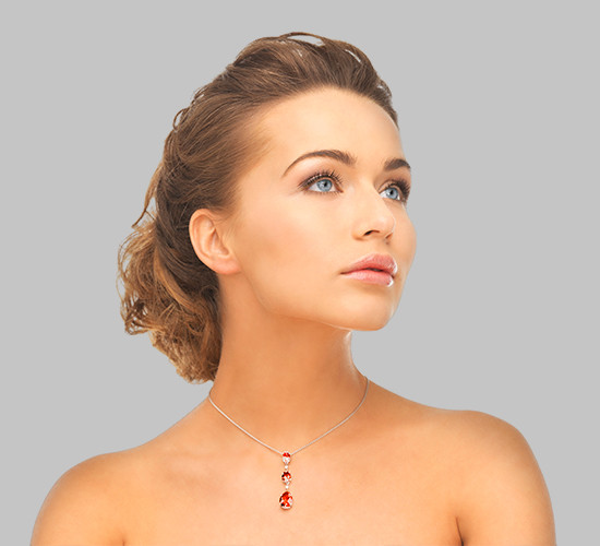 Golden Ruby Red Baguette Pendant with Link Chain – GIVA Jewellery