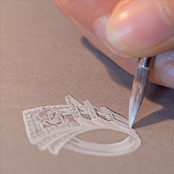sketch of a custom-made ring - Jaubalet Paris
